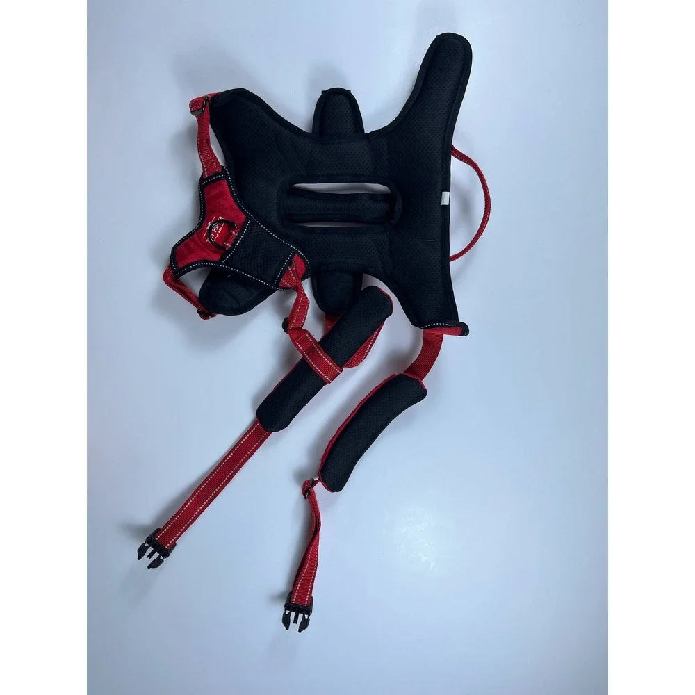 Tuff Pupper Red Heavy Duty Adjustable Dog Harness Reflective Mesh XL No Escape